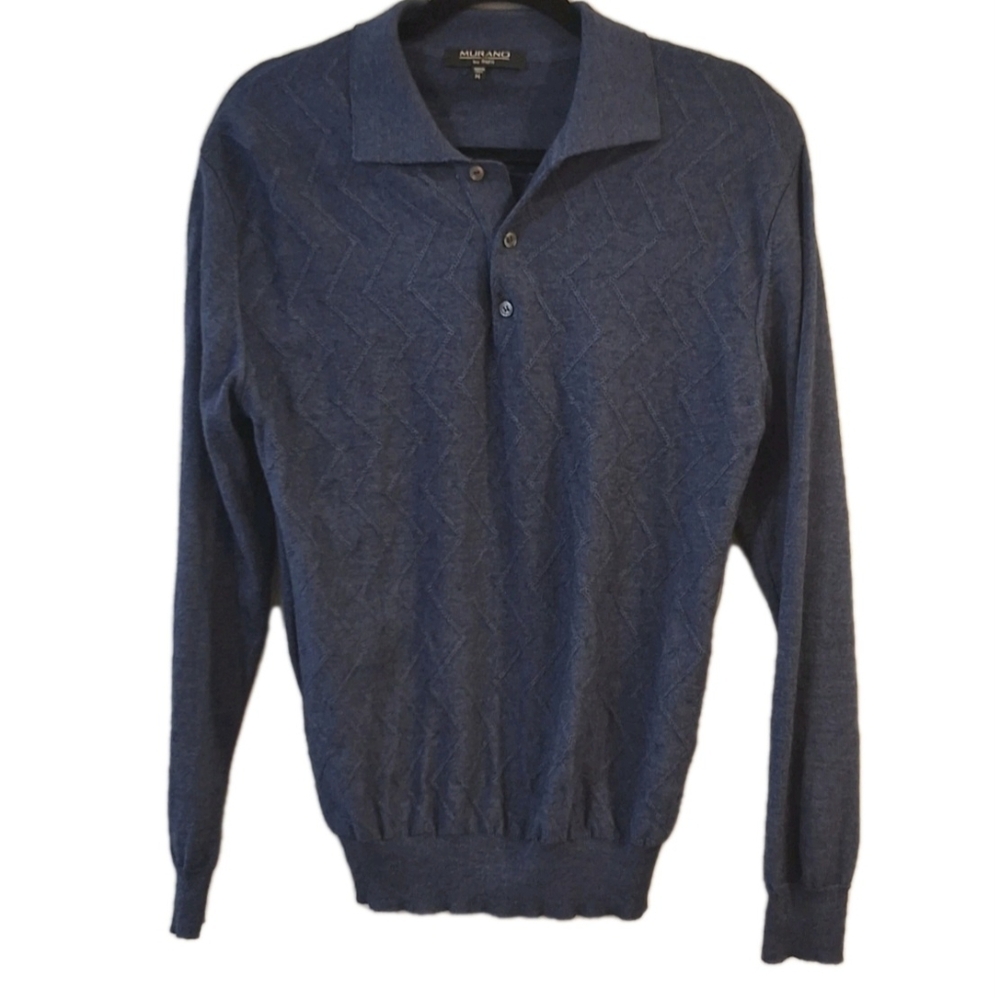 Vintage Murano Fitted Sweater Men M Wool Blend 90s Dad Grandpa Y2K Capsule Italy
